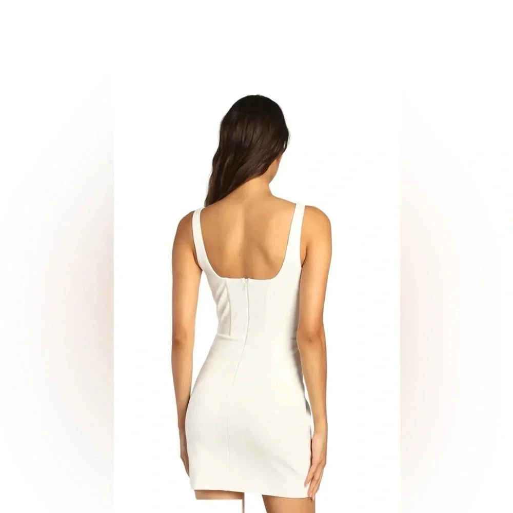 NEW Lulus Absolute Angel Ivory Sleeveless Corset Bodycon Mini Dress